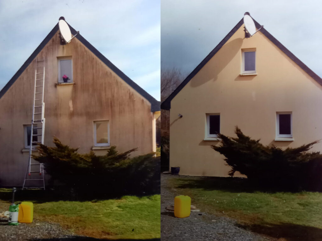 Nettoyage mur avant / après